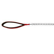 Kovinski povodec za pse - rdeč ročaj, 110cm/2mm
