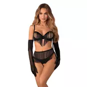 Gardj Europe Rossay Black, 4-delni komplet z odprtim krojem, S/M