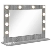 Vidaxl Ogledalo za toaletno mizico Siva Sonoma 60 x 45 x 18 cm