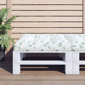 Vidaxl Blazina za kavč iz palet vzorec listja 80x80x12 cm blago