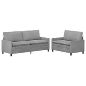 Set sofe 2 pcs Svjetlosiva Baršun