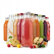 shumee 10x steklenice za sok Kubuś 500 ml steklena steklenica za sok + pokrovčki O43 0,5 l