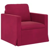 Vidaxl Kavč Vinorodna rdeča 78 x 78 x 80 cm Žamet