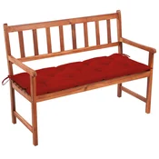 vidaXL Vrtna klop z blazino 120 cm trden akacijev les