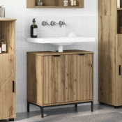 vidaXL Kopalniška omara za umivalnik artisan hrast 60.5 x 33.5 x 61 cm