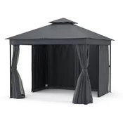 Blumfeldt Gazebo Mondo Dual 3x3 z dvojno streho in mrežo proti žuželkam