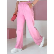 Spodnie damskie dresowe wide leg DRESLINA różowe Dstreet