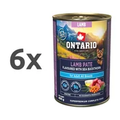 Ontario Dog Adult konzerva, pašteta - jagnjetina in rakitovec 6 x 400 g