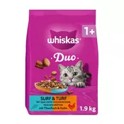 Whiskas 1+ Duo Surf & Turf tunjevina i piletina - 1,9 kg
