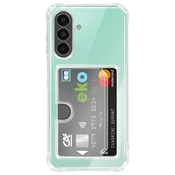 AVIZAR Etui za Galaxy A26 z vgrajenim držalom za kartice in okrepljeni kotički, Prozorna, (5000274950)