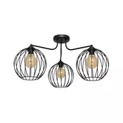 Ugradbeni luster MERCURE 3xE27/60W/230V crna