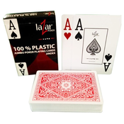 Poker karte Lazar 1070 Premium 100% plastic, jumbo index, rdeče
