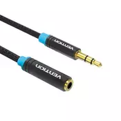 Vention 3,5-milimetrski zvočni kabel z bombažno pletenino 1,5 m vention vab-b06-b150-m črn