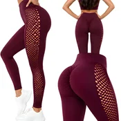 Ženske sportske Push Up tajice ZR - 40897 - Bordo / S / M KP40897