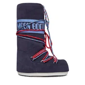 Otroški zimski čevlji iz semiša Moon Boot MB ICON SUEDE LACES mornarsko modra barva, 80D1403050