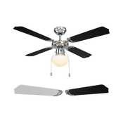 ZEVENTI - Plafonski ventilator NAVAGIO 1xE27/60W/230V crna/bela