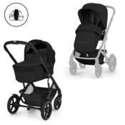 Cybex - Otroški voziček Talos S Lux z zložljivo košaro - Moon Black (2v1)