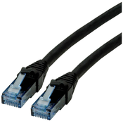 ROLINE Roline 21.15.2757 RJ45 omrežni kabel\, Patch kabel CAT 6a U/UTP 10.00 m črna 1 kos, (20419939)