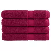 Vidaxl vidaXL Premium brisače SOLUND, 4 kosi, bordo, 100 x 200 cm, 600 g/cm2