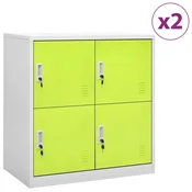 Vidaxl omara s ključavnico 2 kosa siva in zelena 90x45x92,5 cm jeklo