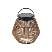 Lutec LED solarna stolna lampa COPPA, imitacija drva, 2.8W, 4000K, IP44