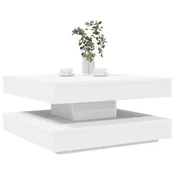 vidaXL Klubska mizica, vrtljiva za 360 stopinj, bela, 70x70x34,5 cm