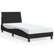 Vidaxl Posteljni okvir brez vzmetnice Hanko črn 90x200 cm žamet
