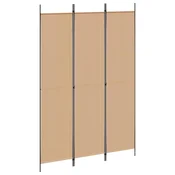 Vidaxl 3-panelni pregradni zid Bež 150 x 220 cm Blago