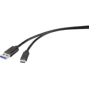 Renkforce Renkforce USB kabel USB 3.2 gen. 1 (USB 3.0) USB-A vtič\, USB-C® vtič 0.15 m črna RF-4536470, (20416344)