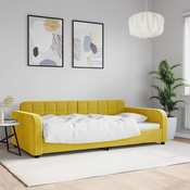 Greatstore Raztegljiva postelja rumena 100x200 cm žamet