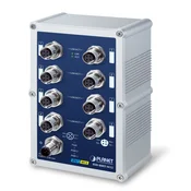 PLANET ISW-800T-M12 network switch Unmanaged L2 Fast Ethernet (10/100) Blue, Grey