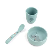 Silikonski Stick&Stay set za jelo - Celebration Blue