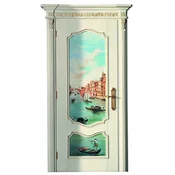 Casa Padrino luxury baroque apartment door white/multicolored/gold 126 cm - Made in Italy