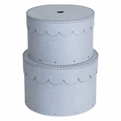 Svetlo sive kartonaste škatle s pokrovom za shranjevanje v kompletu 2 ks o 26x17,5 cm Wilma – Bigso Box of Sweden
