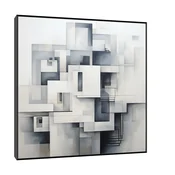 Canvas Slika na platnu Sivi Grad, Sa ramom, 50 x 50 cm, Crni
