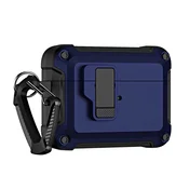 HURTEL Ojačano etui za slušalke AirPods 4 s karabinko – modro