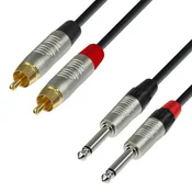 Adam Hall K4TPC0090 90cm kabel 2xRCA-2xJack 6,3