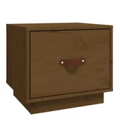 Vidaxl Nočna omarica medeno rjava 40x34x35 cm trdna borovina