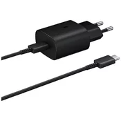 Polnilnik Samsung EP-TA800EBE + EP-DA905BBE 25W potovalni polnilec + USB-C/USB-C podatkovni kabel črn (OOB Bulk) (2453355)