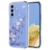 GS Ovitek za Samsung Galaxy S25 FE s cvetličnim motivom - vijoličen