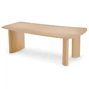 Casa Padrino luxury dining table natural 230 x 120 x H. 76.5 cm - Solid wood kitchen table with slightly curved tabletop - Dining room furniture - Luxury furniture - Luxury furnishings