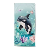 Modra otroška žametna brisača za na plažo 75x150 cm Splash – Good Morning