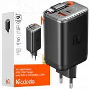MCDODO CH-4100 ZIDNI PUNJAC 67W 1C+1A GaN SA UGRAÐENIM KABLOM USB-C NA Izvlacenje 65cm