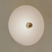 New Works LED-stenna svetilka Kantarell, nikljevo-bela, O 55 cm - Dnevna soba/jedilnica - Dizajn - nikelj, bel - Aluminij