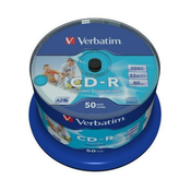 VERBATIM CD-R medij 700MB 52× DATALIFE+ WIDE PRINTABLE (No ID) 50 PACK SPINDLE 43438