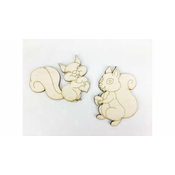 Rayher. Leseni okraski, veverički, 8 cm, set 2