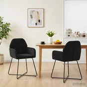 vidaXL Jedilni stoli 2 pcs Žamet Črna 55 x 50 x 84 cm
