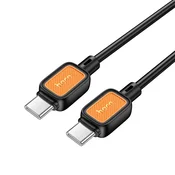 Hoco Kabel USB-C na USB-C Hoco 3A 60 W, 1 m, X108, črn