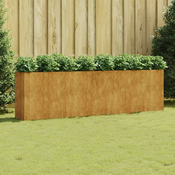 Povišena vrtna gredica 280 x 40 x 80 cm od celika COR-TEN