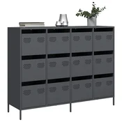 Komoda antracit 135x39x103,5 cm hladno valjani celik